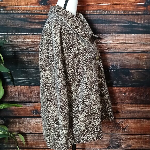 Talbots Jacket 16 Cheetah Velvet Swing Coat - Picture 8 of 11